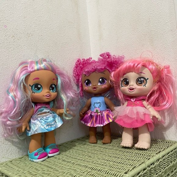 baby alive sunshine,kindi kids Other - Charming Doll Trio with Pink and Purple Hair